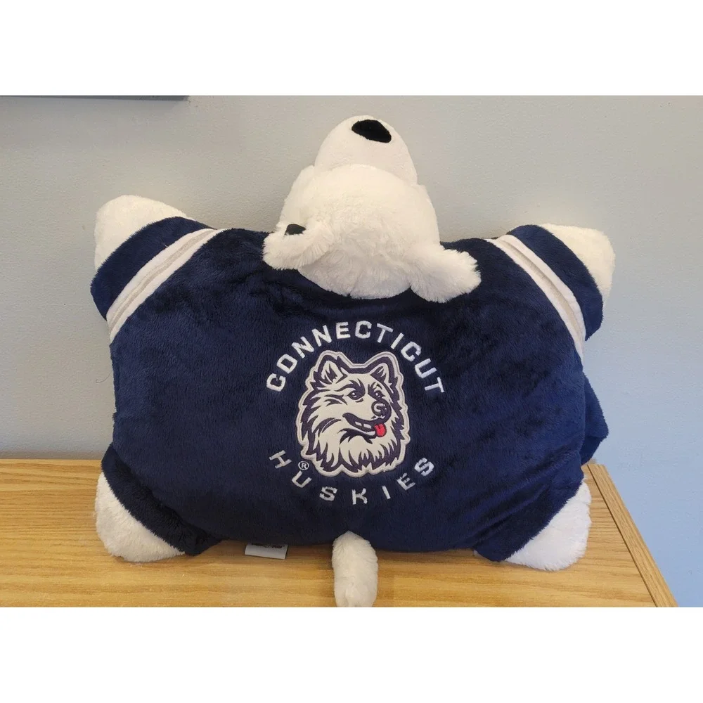 Pillow Pets UConn Huskies Plush Mascot Folding Pillow Connecticut Navy White